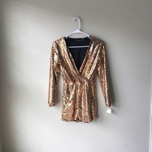 NWT Haoduoyi Deep V Neck Dress Romper